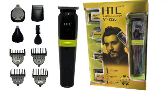 Maquina Barbera Afeitara y Patillera HTC-1326 + Accesorios