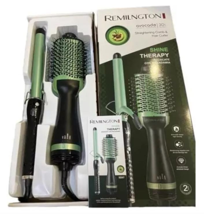 Combo Pinza Rizadora + Cepillo Remnlignton Avocado Aguacate