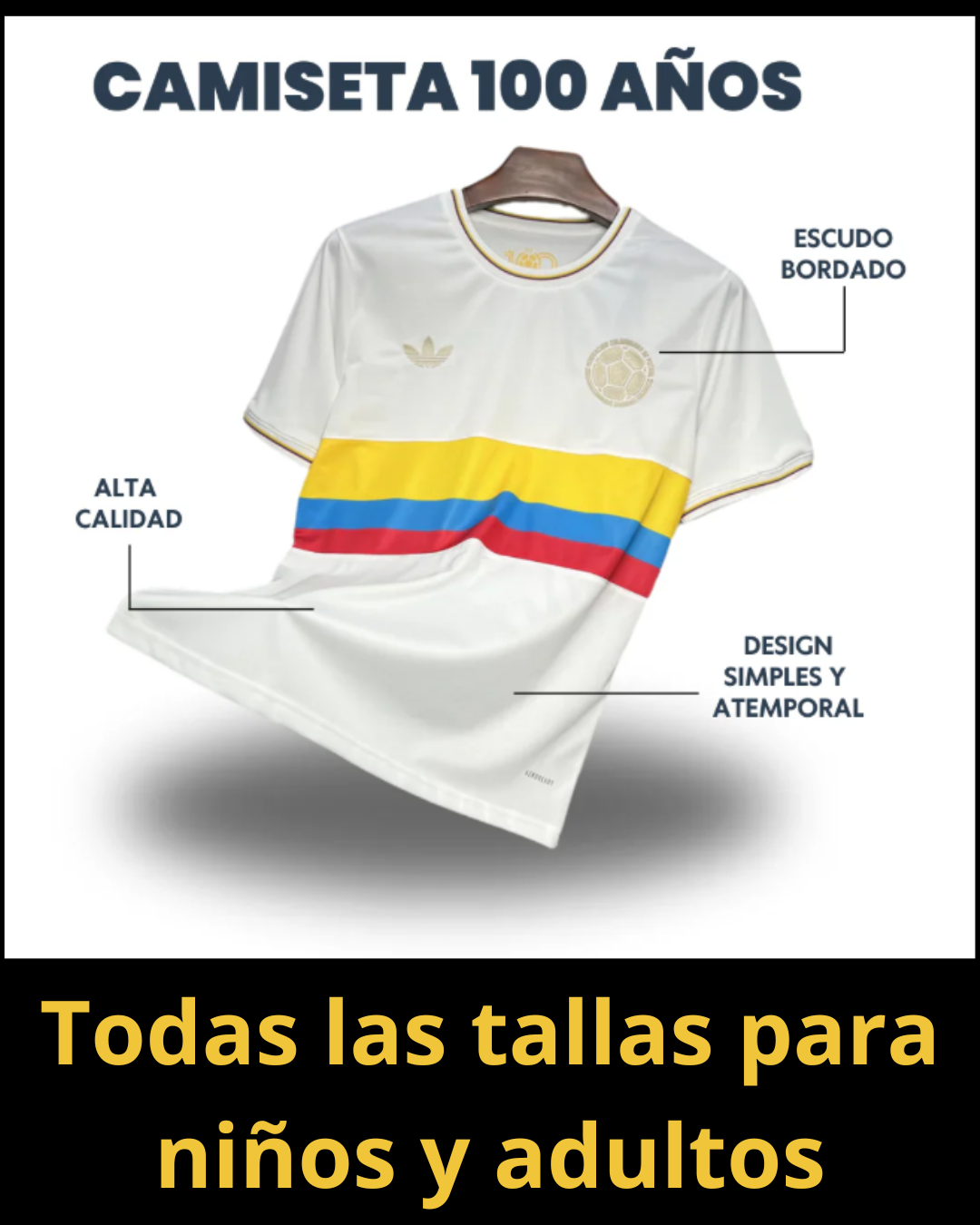 Camiseta Aniversario 100 Años Selección Colombia para Hombre